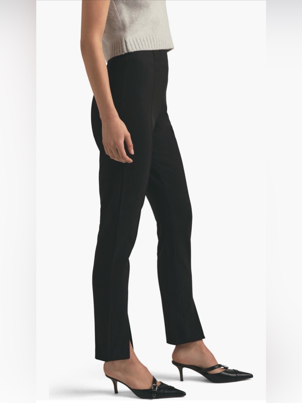 Favorite Daughter ‘Suits You Pants’ Black Slim Ankle Pants with Front Slits - Picture 3 of 10